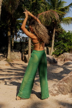 Saída de praia pantalona verde