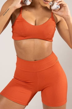 Top fitness laranja com alças finas